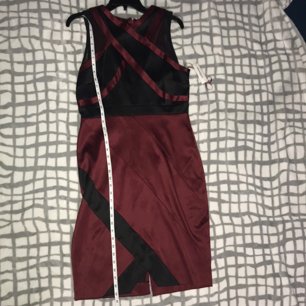 Sexy stretch satin mrlt & blk cocktail dress sz 10